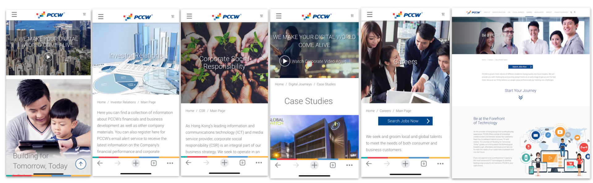 PCCW responsive website